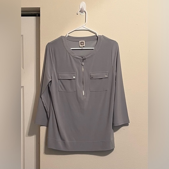 ANN KLEIN~BLOUSE~GRAY~M - Picture 7 of 7
